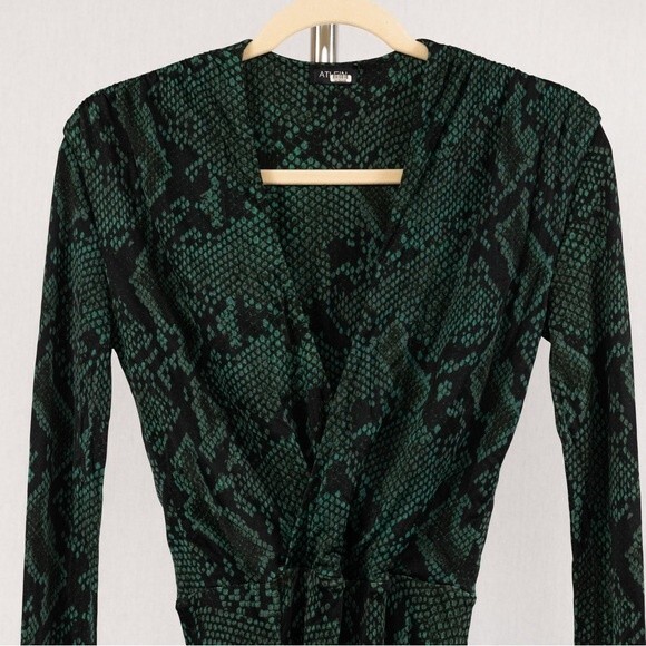 Atlein green snake print dress size 38/S - Picture 5 of 12